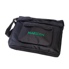 Black bag with 'Marsden' branding on a white background