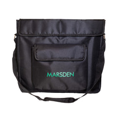 Black bag with 'Marsden' branding on a white background