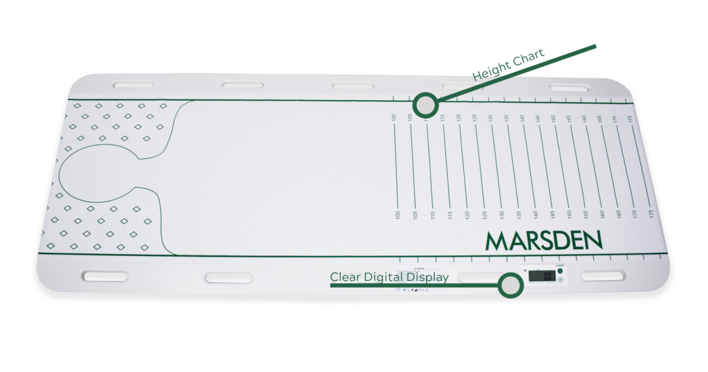 Image of the Patient Transfer Scale with key parts identified