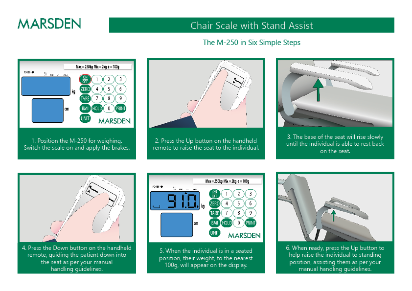 M-250 Chair Scale with Stand Assist Step by Step User Guide